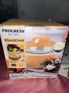 Progress® Design Eismaschine Aprikose 7W 600ml Klein Handlich Neu Eis und Sorbet - Bild 1 von 8