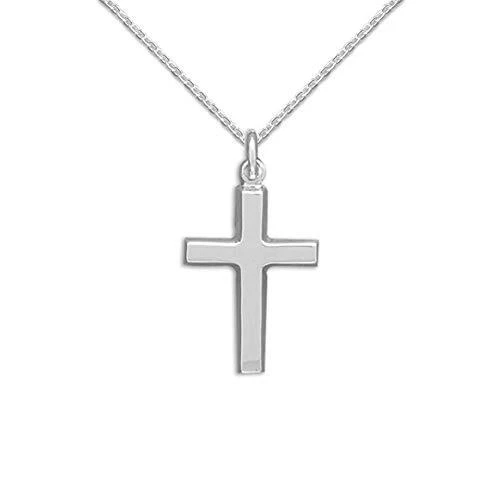 Collar Cruz Pulida Plata de Ley Foto 1 de 1