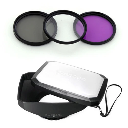 Parasol ancho 72 mm 16:9, kit de filtro para lente Nikon Nikkor 24-120 mm AF-S, 18-200 mm Foto 1 de 1