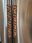 Handmade Appliance Handle Covers - Set of Two - Red and Green Ornaments