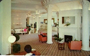 Atlantic City NJ Marlborough-Blenheim Hotel Lobby Chrome Postcard Unposted - Bild 1 von 2