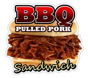 BBQ PULLED PORK SANDWICH Concession Decal restaurant cart trailer stand - Picture 1 of 1