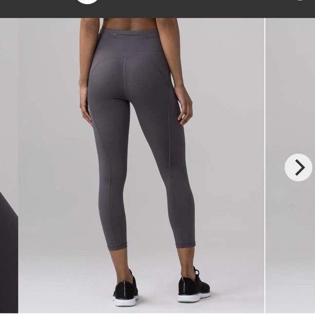 Женские укороченные леггинсы Lululemon Final Lap 23 дюйма 10 цвет темно-карбоновый серый для бега йоги - Изображение 1 из 4