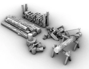 Decorazione Gamescape 3D Sito Di Lavoro In Legno 28Mm - Picture 1 of 3