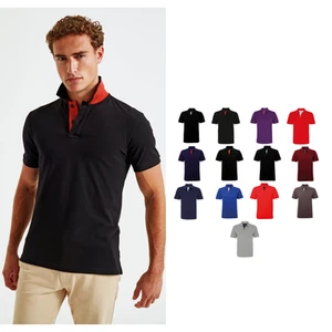 Asquith & Fox Men's Classic Fit Contrast Polo AQ012 - Smart/Casual top |S-3XL - Picture 1 of 17