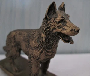 De colección Bronce Metal Fundido PASTOR ALEMÁN Perro Firmado D. Corsini Pisapapeles Canino - Imagen 1 de 4