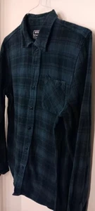 National Outfitters Blue Black Plaid Flannel L/S Button Collar Shirt Men Med - Picture 1 of 3