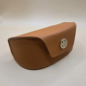 GRAN ESTUCHE ANTEOJOS TORY BURCH NARANJA Tono Marrón Dorado LOGO - Imagen 1 de 8