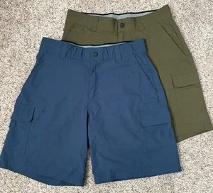Paquete de 2 pantalones cortos cargo Orvis para hombre talla 32 verde azul bolsillos poliéster - Imagen 1 de 15