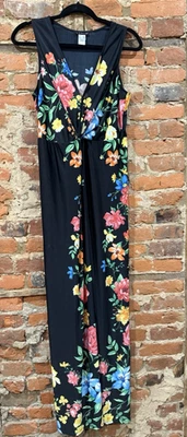 Sexy Maxi Vestido Venus Envolvente Para Mujer L Negro Strech Floral Foto 1 de 4