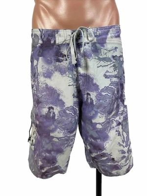 Vintage 90s Rusty Board Shorts Liquid Purple Swim Trunk Surfing USA X long Nylon - Image 1 of 4