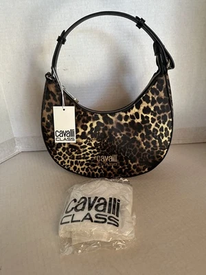 Cavalli Class Fiore Signature Hobo Bag Leopard with Black Purse & Dust Bag - NWT - Image 1 of 4