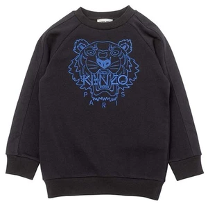 Kenzo Kids Used Dark Gray Sweatshirt With Blue Tiger Size 14 - Picture 1 of 4