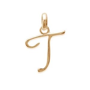 Pendentif Initiale Lettre T Classique Plaqué Or - Neuf - Picture 1 of 1