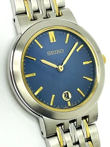 SEIKO MEN'S V739-0A99 RETRO NOT-WORKING DRESS ANALOG 30M QUARTZ WATCH SLK063 - Picture 1 of 6