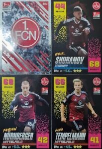 Topps Match Attax Bundesliga Extra 2022/2023 alle 4x 1. FC Nürnberg