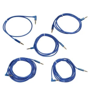 Blue Male to Male Stereo Audio Power Cable, 3.5mm Audio Patch Power Cable For - Picture 1 of 15