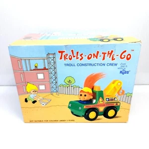 Trolls On The Go Construction Crew Pink Hair Troll with Box Vintage - Picture 1 of 12