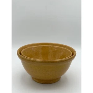 Set of Two Vintage Pacific Pottery Yellow Earthenware Nesting Mixing Bowls - Picture 1 of 10