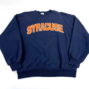 Vintage 90er Y2K Syracuse University orangefarbener Pullover Rundhalsausschnitt Sweatshirt Pullover gebraucht, in einwandfreiem Zustand - Bild 1 von 7