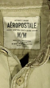 Men's AERO Workwear Button Front Overshirt Shirt Jacket Khaki Medium - Picture 1 of 6