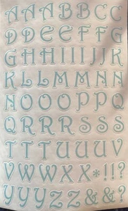 Blue White Winter Christmas Letters Alphabet Scrapbook Craft Stickers - Picture 1 of 1