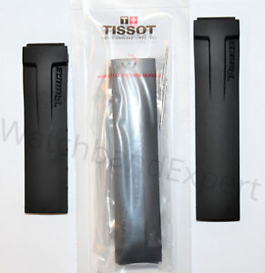 Original Tissot T-Race Men's T048417A / T048427A Black Rubber Watch Band Strap 