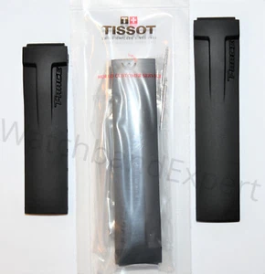 Original Tissot T-Race Men's T048417A / T048427A Black Rubber Watch Band Strap  - Picture 1 of 5