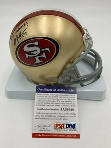NAVORRO BOWMAN signed/auto'd SAN FRANCISCO 49ers mini helmet w/GO NINERS! - PSA - Picture 1 of 5