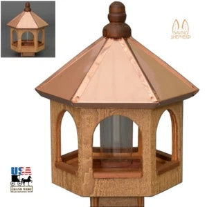 20” COPPER TOP BIRD FEEDER - Gazebo in Natural Cedar Finish Amish Handmade USA - Picture 1 of 4