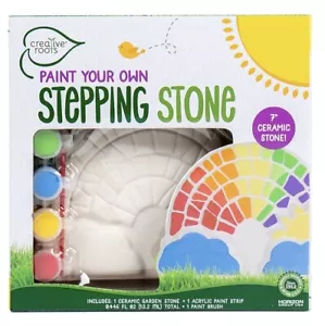 Creative Roots Ready to Paint 7”Ceramic Stepping Stone - Craft Kits - All Ages - Picture 1 of 6