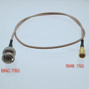 RF Cable BNC male plug to SMB female jack 75Ω crimp RG179 jumper pigtail 1M 3ft - Picture 1 of 2