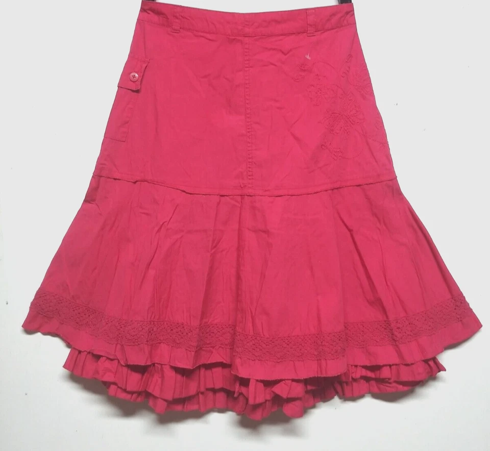 Falda Gloria Desteñida Niñas XL (14-16) Color Saúco Rosa Línea A Acampanada Capas EC Foto 1 de 4