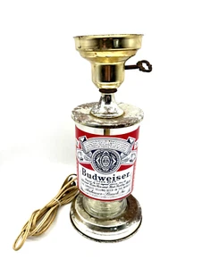 Vintage 1960's Budweiser Glass Bar Lamp No Globe Rough Shape Working See Pics - Picture 1 of 11