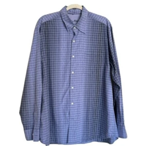 Tommy Bahama Silk Blend Shirt Mens Size L Blue Plaid Dress Button Up Long Sleeve - Picture 1 of 15