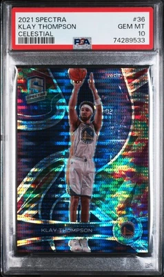 2021-22 Panini Spectra Basketball Klay Thompson #36 Celestial /99 PSA 10 - Image 1 of 2