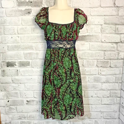 Vestido de Lechera Babydoll Bisou Michelle Bohbot de Colección 6 Púrpura Terciopelo Burnout Foto 1 de 4