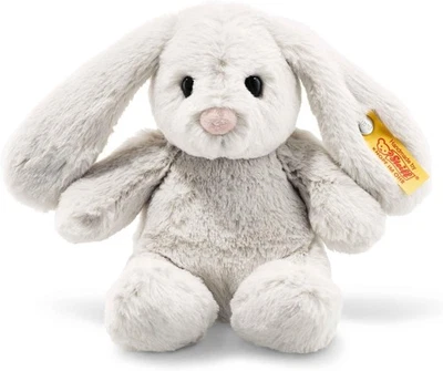 BESUCHE DEN STEIFF-STORE Steiff Hoppie Hase 18 Cm Hellgrau, Plüschtier Mit Schlappohren, Soft Cuddly Frie