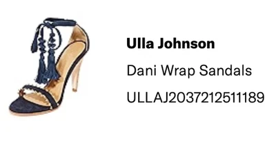 Ulla Johnson - NEW Blue "Dani" Wrap Tassel Suede Heeled Sandals, Size 39 - Image 1 of 4