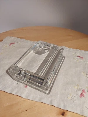 Vintage Baccarat Crystal Book Shaped Pen Rest and Inkwell Paperweight - Image 1 of 4