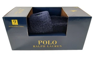 POLO Ralph Lauren HENDRICK High Pile Fleece Slide-On Sandals Blue Men's Size 9 - Picture 1 of 10