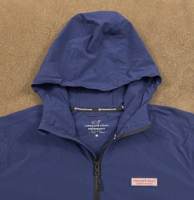 VINEYARD VINES Mens Navy Blue Windbreaker Performance Rain Anorak Jacket Medium - Image 1 of 4
