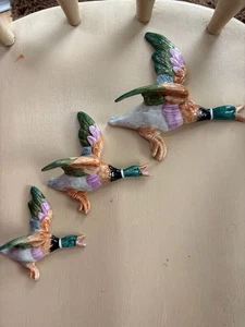 3 Vintage Retro Kelsboro Ware handbemalt Keramik fliegende Enten Wandtafeln - Bild 1 von 15