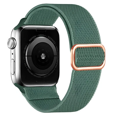 Cinturino Elastico Solo Loop Compatibile con Apple Watch Band 42mm 44mm - Verde - Immagine 1 di 4