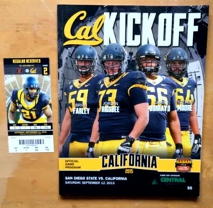 2015 California Cal Bears - San Diego State Aztecs Program & Ticket Jared Goff - Picture 1 of 3