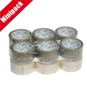 NASTRO IMBALLAGGIO Minipack 6 nastri PPL solvente 48 x 66 mm Colore fondo avana - Picture 1 of 1