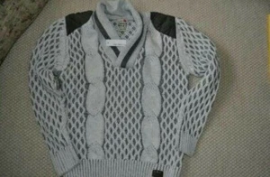 Herren Pullover von Cipo & Baxx mit Schalkragen grau Gr. M – NEU - Bild 1 von 4