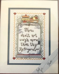 Kit de punto de cruz vintage Xpressions Bucilla dieta humor pérdida de peso cocina 1999 - Imagen 1 de 10