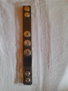 Lederarmband für 3 Chunk / Click Buttons schwarz mit Druckknopf (22 cm lang) - Bild 1 von 3
