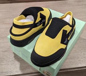 $545 Mens OFF-WHITE "Out of Office" Slip On Mules Yellow/Black 45 US 12